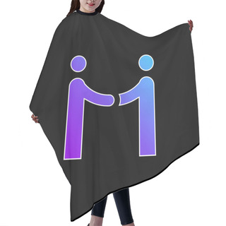 Personality  Agreement Blue Gradient Vector Icon Hair Cutting Cape