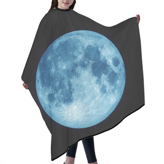 Personality  Close Up Of Full Blue Moon With Star On Black Space Background, Blue Lunar In Dark Night Sky Hair Cutting Cape