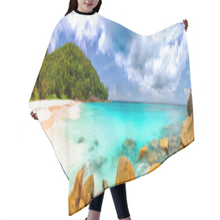 Personality  Seychelles Beach Panorama Hair Cutting Cape