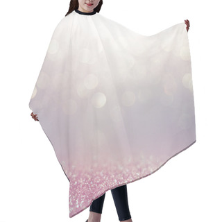 Personality  Bokeh Lights Background With Multi Layers And Colors Of White Silver And Blue Hair Cutting Cape