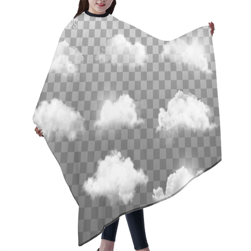 Personality  Set of transparent different clouds. Vector. hair cutting cape