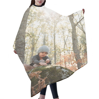 Personality  Little Girl In An Autumn Forest Among Ferns Hair Cutting Cape