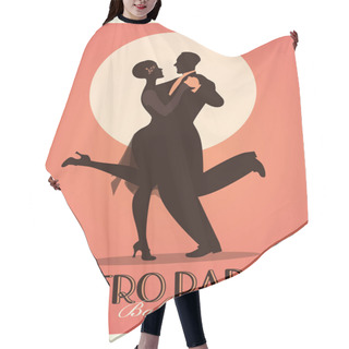 Personality  Retro Party Poster. Silhouettes Of Couple Wearing Clothes In The Style Of The Twenties Dancing Charleston Hair Cutting Cape