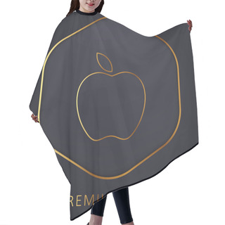 Personality  Apple Black Fruit Shape Golden Line Premium Logo Or Icon Hair Cutting Cape