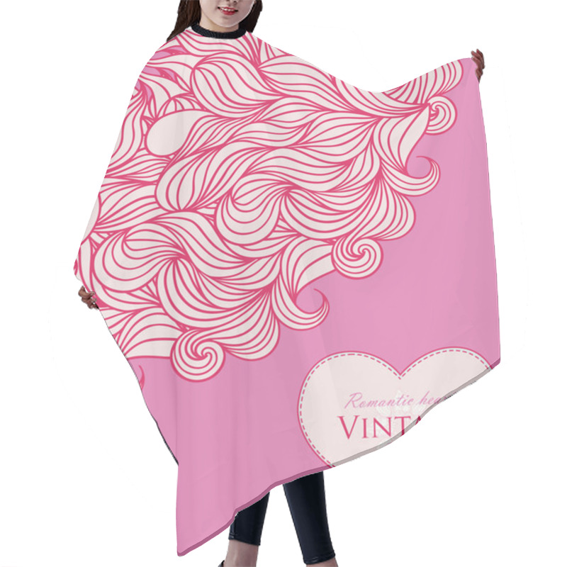 Personality  Pink Template Design For Card.  Hair Cutting Cape