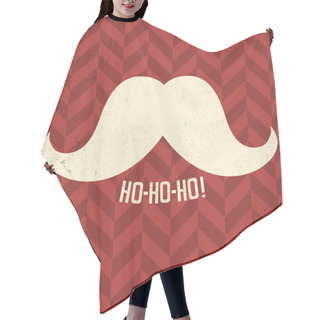 Personality  Vintage Poster With Santa Mustache Hair Cutting Cape