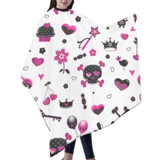 Personality  Aggressive Style Princess Seamless Pattern Hair Cutting Cape
