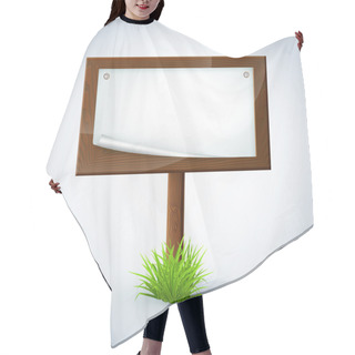 Personality  Wooden Sign In Grass Hair Cutting Cape