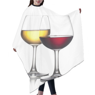 Personality  Glass Of Red And White Wine Isolated On A White Background. The File Includes A Clipping Path. Hair Cutting Cape