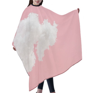 Personality  White Fluffy Cloud Made Of Cotton Wool Isolated On Pink Hair Cutting Cape