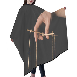 Personality  Hand Of Puppeteer On Dark Background Hair Cutting Cape