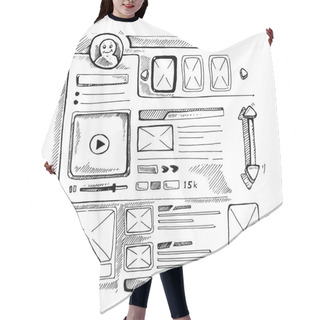 Personality  Doodle Portfolio Wireframe Hair Cutting Cape