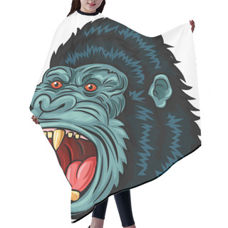 Personality  Illustration Of Angry Gorilla Head Character Isolated On White Background Hair Cutting Cape
