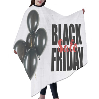 Personality  Shiny Black Balloons Hair Cutting Cape