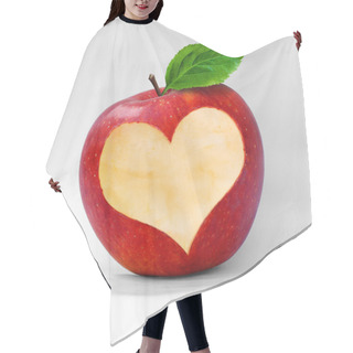 Personality  Red Apple With A Heart Shaped Cut-out. Hair Cutting Cape