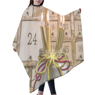Personality  Shabby Calendar With Burning Candles Hair Cutting Cape