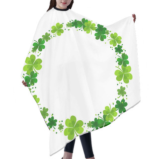 Personality  Vector Round Clover Frame Illustration For St. Patricks Day Hair Cutting Cape
