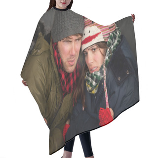 Personality  Bundled Up Couple Hair Cutting Cape