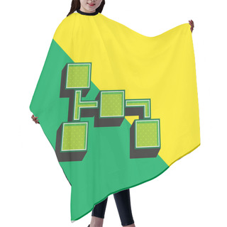 Personality  Block Scheme Green And Yellow Modern 3d Vector Icon Logo Hair Cutting Cape