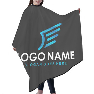 Personality  Modern Wings Logo Design Template Hair Cutting Cape