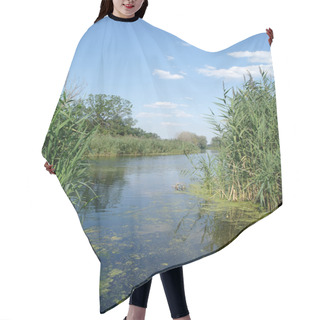 Personality  River, Land With Trees And Cloudy Sky Hair Cutting Cape