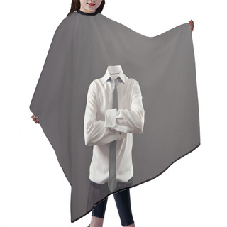 Personality  Invisible Man Standing With Folded Arms Hair Cutting Cape