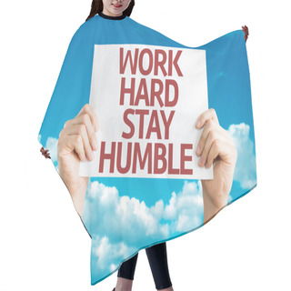 Personality  Work Hard Stay Humble Card Hair Cutting Cape