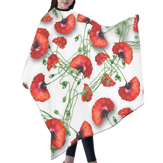 Personality  Poppies Pattern Hair Cutting Cape