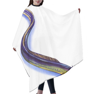 Personality  Fresh European Eel On White Background Hair Cutting Cape