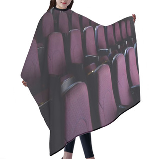 Personality  Red Seats In Empty Dark Movie Theater Hair Cutting Cape