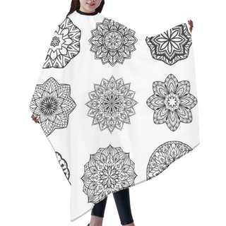 Personality  Vector Round Ethnic Ornaments. Hair Cutting Cape