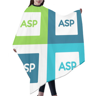 Personality  ASP Logo Flat Four Color Minimal Icon Set Hair Cutting Cape