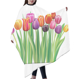 Personality  Bouquet Of Multicolor Tulips Hair Cutting Cape