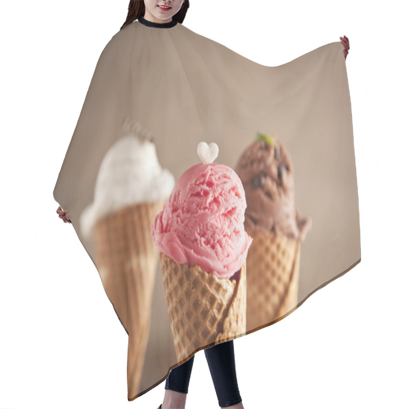 Personality  Assorted Ice Cream Cones Hair Cutting Cape