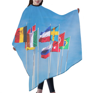 Personality  Set Of Flags Fluttering In The Wind Hair Cutting Cape