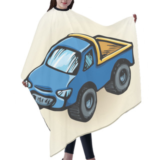 Personality  Toy Car. Vector Drawing Hair Cutting Cape