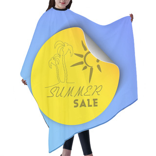 Personality  Summer Sale Concept With Palm Trees And Sun Design On Sticker, L Hair Cutting Cape