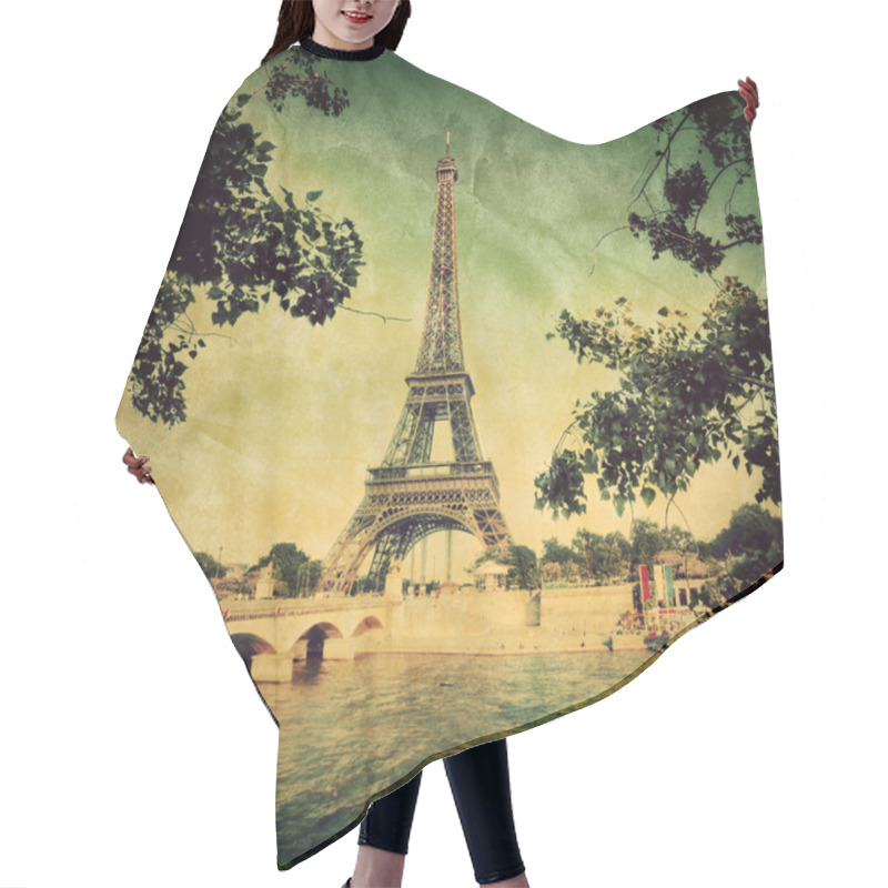 Personality  Eiffel Tower In Paris, France. Vintage, Retro Style Hair Cutting Cape
