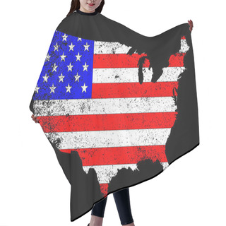 Personality  USA Outline And Flag Hair Cutting Cape