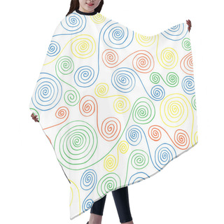 Personality  Seamless Pattern Of Colored Curlicues Hair Cutting Cape
