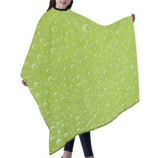 Personality  Clear Transparent Water Drops On Green Background Hair Cutting Cape