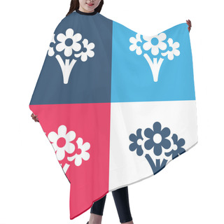 Personality  Bouquet Blue And Red Four Color Minimal Icon Set Hair Cutting Cape