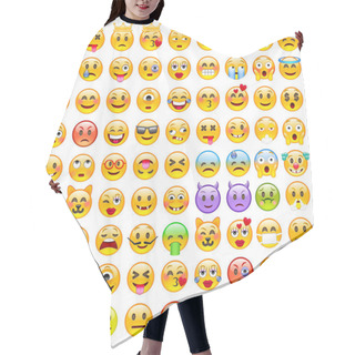 Personality  Set Of Emoji Icons Hair Cutting Cape