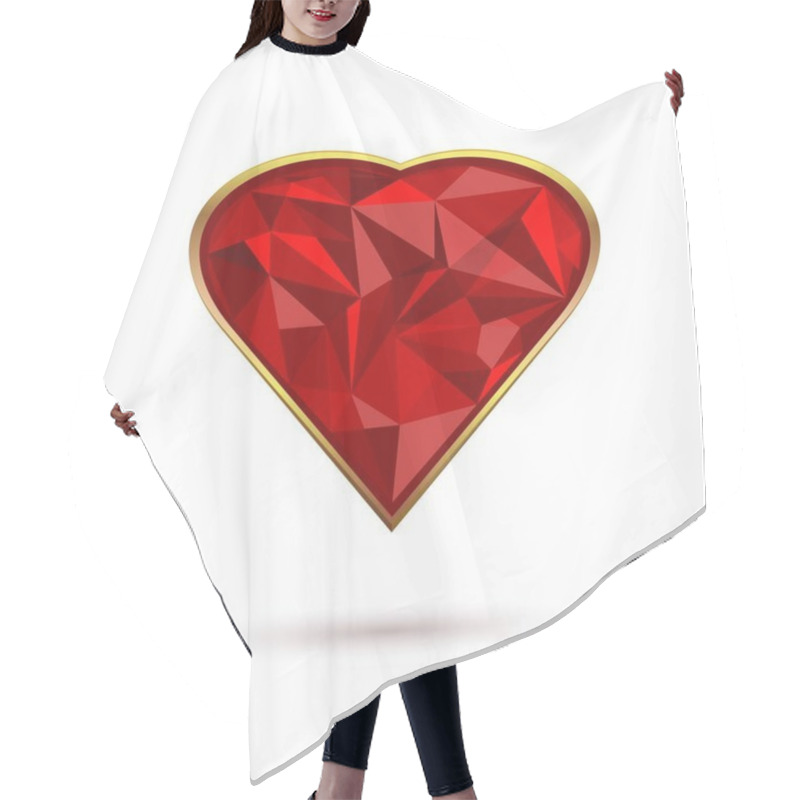 Personality  Diamond heart in a gold frame hair cutting cape