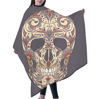 Personality  Color  Illustration Of A Sugar Skull. The Holiday Of The Day Of The Dead. Hair Cutting Cape
