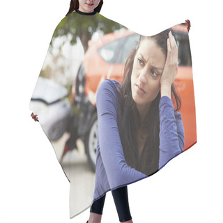 Personality  Worried Driver Sitting By Car  Hair Cutting Cape