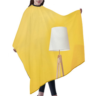 Personality  Minimalistic Lamp On Bright Yellow Background Hair Cutting Cape