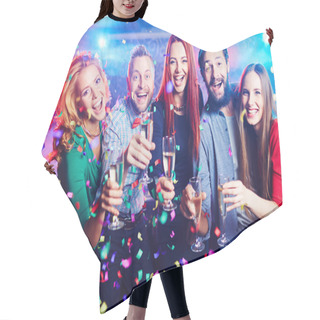 Personality  People With Champagne Flutes Hair Cutting Cape