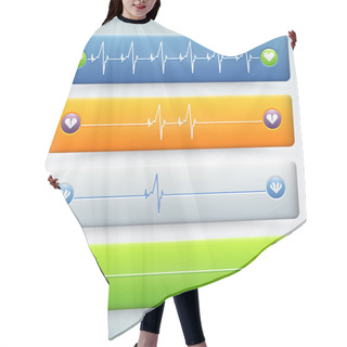 Personality  Background With Different Types Of Cardiogram Hair Cutting Cape