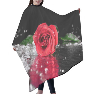 Personality  Red Rose With Water Drops Hair Cutting Cape